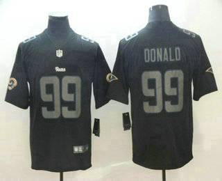 Men's Los Angeles Rams #99 Aaron Donald Black 2018 Fashion Impact Black Color Rush Stitched NFL Nike Limited Jersey