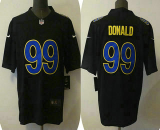 Men's Los Angeles Rams #99 Aaron Donald Black 2021 Vapor Untouchable Limited Stitched Jersey