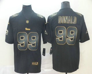 Men's Los Angeles Rams #99 Aaron Donald Black Gold 2019 Vapor Untouchable Stitched NFL Nike Limited Jersey