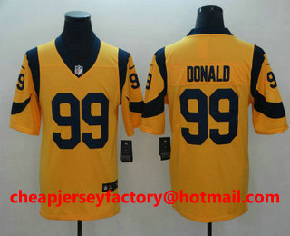 Men's Los Angeles Rams #99 Aaron Donald Gold 2016 Color Rush Stitched NFL Nike Limited Jersey