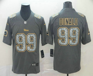 Men's Los Angeles Rams #99 Aaron Donald Gray Fashion Static 2019 Vapor Untouchable Stitched NFL Nike Limited Jersey