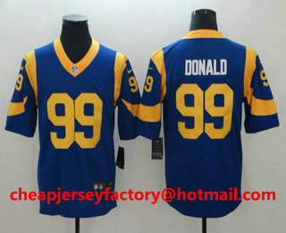 Men's Los Angeles Rams #99 Aaron Donald Royal Blue 2017 Vapor Untouchable Stitched NFL Nike Limited Jersey