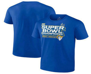 Men's Los Angeles Rams 2022 Royal Super Bowl LVI Champions Parade Celebration T-Shirt