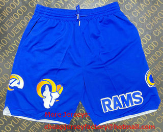 Men's Los Angeles Rams Blue 3 Pockets Stitched Shorts