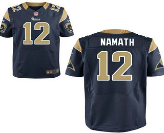 Men's Los Angeles Rams Nike #12 Joe Namath Navy Blue Team Color NFL Nike Elite Jersey