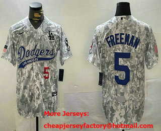 Men's Los Men's Los Angeles Dodgers #5 Freddie Freeman Arctic Camo 2024 Salute to Service Baseball Jersey