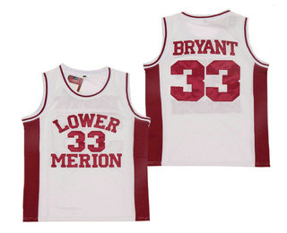 Men's Lower Merion High School #33 Kobe Bryant White High School Swingman Jersey