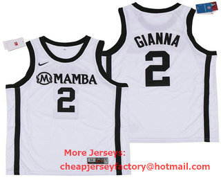 Men's Mamba #2 Gianna White College Basketball Swingman Stitched Nike Jersey