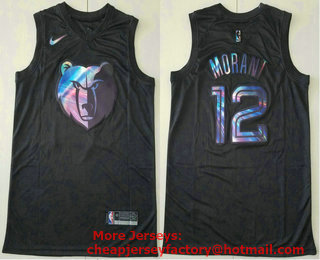 Men's Memphis Grizzlies #12 Ja Morant Black Iridescent 2021 Nike Swingman Stitched Jersey