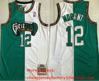 Men's Memphis Grizzlies #12 Ja Morant Green White 1998-99 Split Hardwood Classics AU Jersey