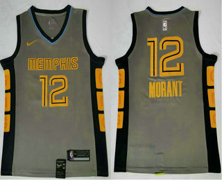 Men's Memphis Grizzlies #12 Ja Morant Grey Nike 2019 New Swingman City Edition Jersey