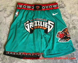 Men's Memphis Grizzlies Teal Green With Grizzlies Nike Swingman Printed NBA Shorts