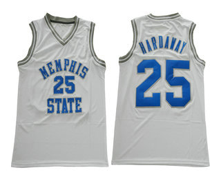 Men's Memphis State #25 Penny Hardaway White Basketball Jersey