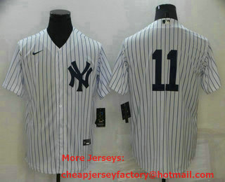 Men's New York Yankees #11 Anthony Volpe White No Name Stitched MLB Nike Cool Base Jersey