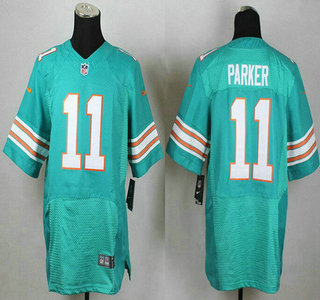 Men's Miami Dolphins #11 DeVante Parker Aqua Green Alternate 2015 NFL Nike Elite Jersey