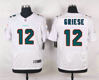 Men's Miami Dolphins #12 Bob Griese White Road NFL Nike Elite Jersey