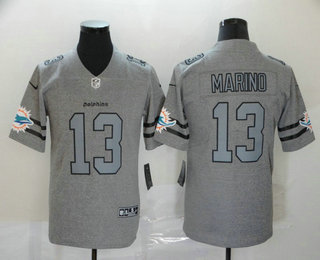 Men's Miami Dolphins #13 Dan Marino 2019 Gray Gridiron Vapor Untouchable Stitched NFL Nike Limited Jersey