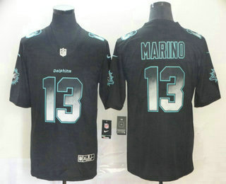 Men's Miami Dolphins #13 Dan Marino Black 2019 Vapor Smoke Fashion Stitched NFL Nike Limited Jersey