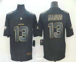 Men's Miami Dolphins #13 Dan Marino Black Gold 2019 Vapor Untouchable Stitched NFL Nike Limited Jersey