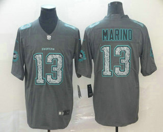 Men's Miami Dolphins #13 Dan Marino Gray Fashion Static Stitched NFL Nike Limited Jersey