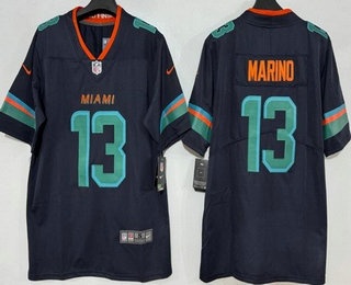 Men's Miami Dolphins #13 Dan Marino Limited Black Rivalries Vapor Jersey
