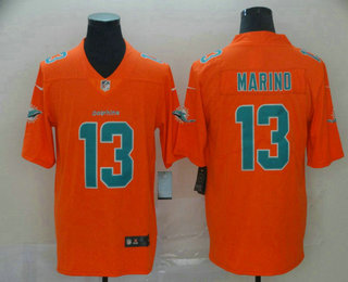 Men's Miami Dolphins #13 Dan Marino Orange 2019 Inverted Legend Stitched NFL Nike Limited Jersey