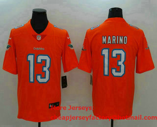 Men's Miami Dolphins #13 Dan Marino Orange 2020 Vapor Untouchable Stitched NFL Nike Limited Jersey
