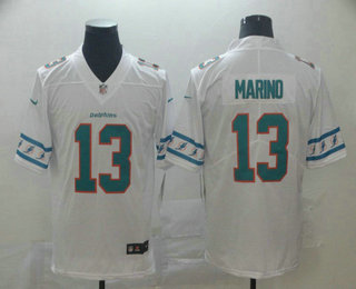 Men's Miami Dolphins #13 Dan Marino White 2019 NEW Team Logo Vapor Untouchable Stitched NFL Nike Limited Jersey