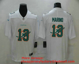 Men's Miami Dolphins #13 Dan Marino White 2020 Shadow Logo Vapor Untouchable Stitched NFL Nike Limited Jersey