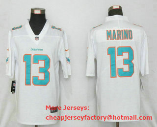 Men's Miami Dolphins #13 Dan Marino White 2020 Vapor Untouchable Stitched NFL Nike Limited Jersey