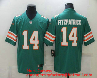 Men's Miami Dolphins #14 Ryan Fitzpatrick Green 2020 Color Rush Stitched NFL Nike Limited Jersey
