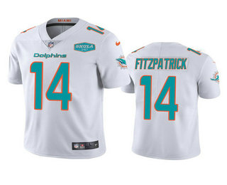 Men's Miami Dolphins #14 Ryan Fitzpatrick White With 347 Shula Patch 2020 Vapor Untouchable Limited Stitched NFL Jersey