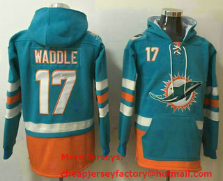 Men's Miami Dolphins #17 Jaylen Waddle NEW Green Pocket Stitched NFL Pullover Hoodie