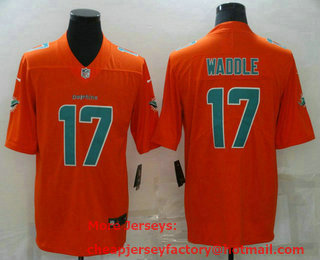 Men's Miami Dolphins #17 Jaylen Waddle Orange 2020 Inverted Legend Printed NFL Nike Limited Jersey