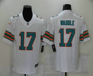 Men's Miami Dolphins #17 Jaylen Waddle White 2020 Color Rush Stitched NFL Nike Limited Jersey