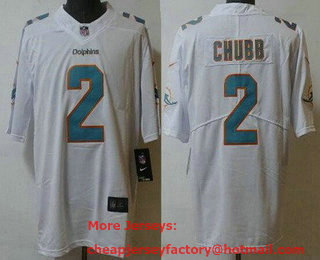 Men's Miami Dolphins #2 Bradley Chubb Limited White Vapor Jersey
