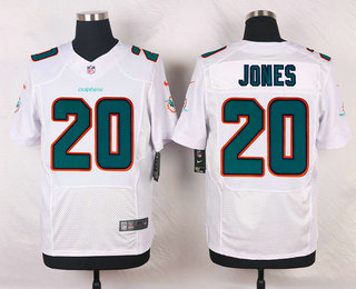 Men's Miami Dolphins #20 Reshad Jones White Road NFL Nike Elite Jersey