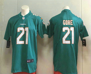 Men's Miami Dolphins #21 Frank Gore Green 2017 Vapor Untouchable Stitched NFL Nike Limited Jersey
