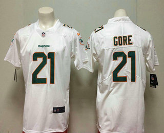 Men's Miami Dolphins #21 Frank Gore White 2017 Vapor Untouchable Stitched NFL Nike Limited Jersey