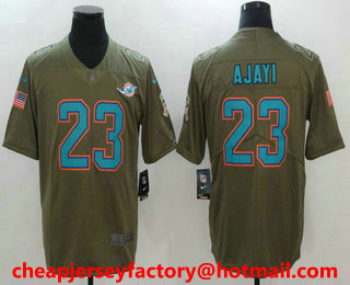 Men's Miami Dolphins #23 Jay Ajayi Olive 2017 Salute To Service Stitched NFL Nike Limited Jersey