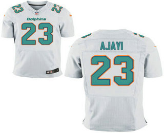 Men's Miami Dolphins #23 Jay Ajayi White Road NFL Nike Elite Jersey