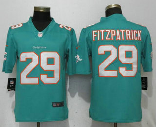 Men's Miami Dolphins #29 Minkah Fitzpatrick Aqua Green Team Color 2018 Vapor Untouchable Stitched NFL Nike Limited Jersey