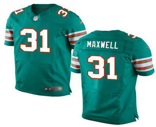 Men's Miami Dolphins #31 Byron Maxwell Aqua Green Alternate 2015 NFL Nike Elite Jersey