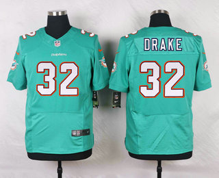 Men's Miami Dolphins #32 Kenyan Drake Aqua Green Team Color NFL Nike Elite Jersey