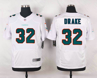 Men's Miami Dolphins #32 Kenyan Drake White Road NFL Nike Elite Jersey