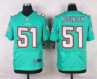 Men's Miami Dolphins #51 Mike Pouncey Green Team Color Stitched NFL Nike Elite Jersey