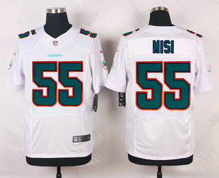 Men's Miami Dolphins #55 Koa Misi White Road Stitched NFL Nike Elite Jersey