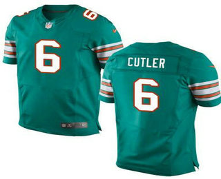 Men's Miami Dolphins #6 Jay Culter Aqua Green Alternate Stitched NFL Nike Elite Jersey