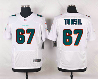 Men's Miami Dolphins #67 Laremy Tunsil White Road NFL Nike Elite Jersey