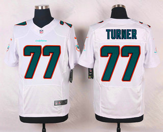 Men's Miami Dolphins #77 Billy Turner White Road NFL Nike Elite Jersey